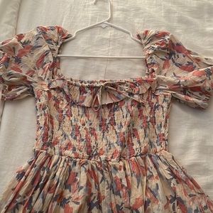 AF Smocked Print Dress